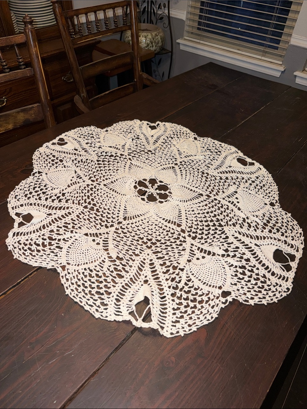 Large vintage round tablecloth circle tablecloth floral granny cottagecore